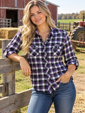Ladies BC Clothing Fleece Lined Button-Up Shirt - SMALL